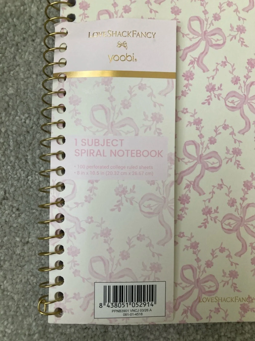 IN-HAND | LoveShackFancy x Target Yoobi Coquette Bow Spiral Notebook